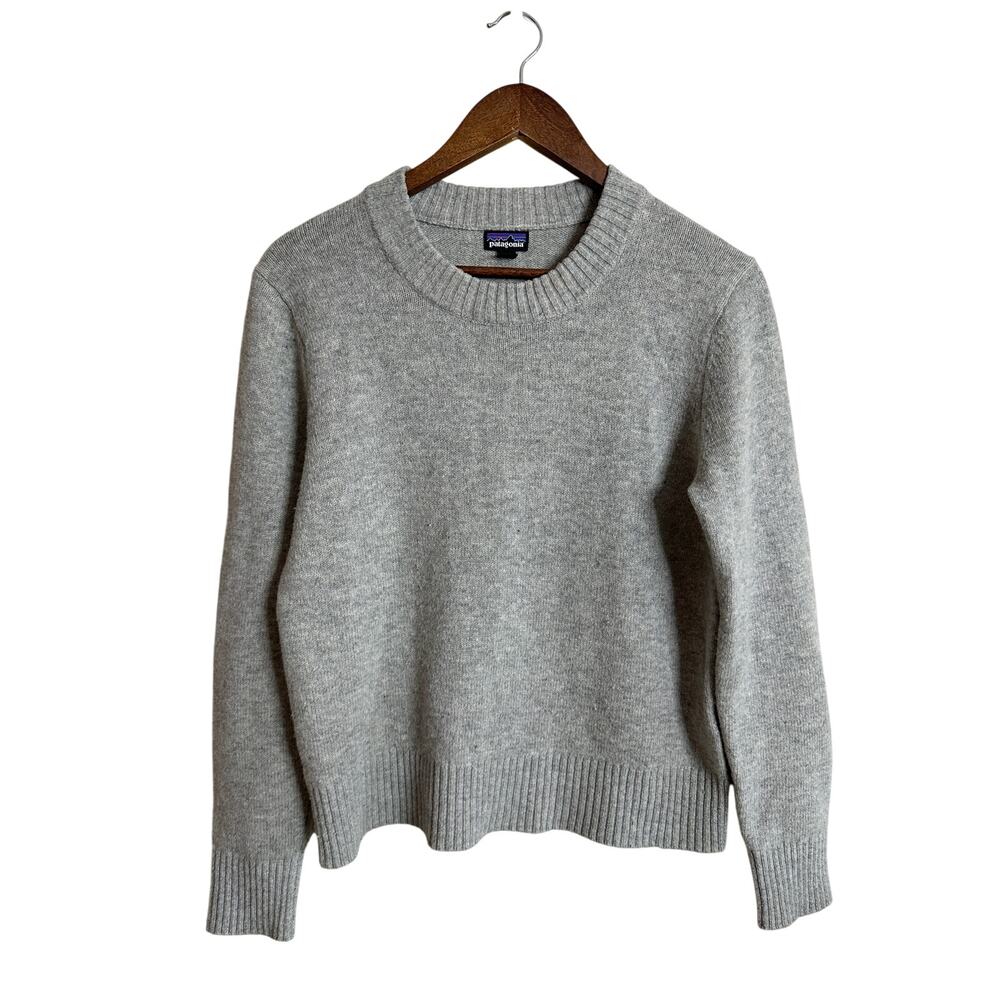 Patagonia Recycled Wool Blend Crewneck Sweater Gray Womans Small